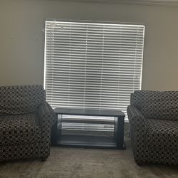 2 Matching Living Room Chairs + TV Stand
