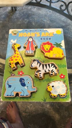 Noah's Ark Wooden Puzzle Book for Kids