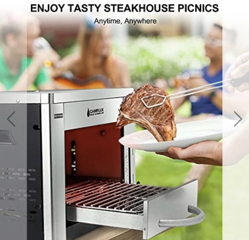 CAMPLUX PROPANE INFRARED STEAK GRILL,1600℉ FAST EFFICIENT HEATING