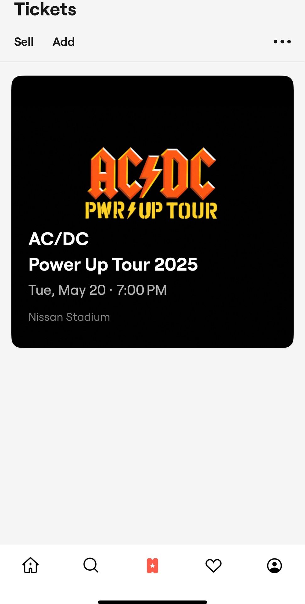 4 AC/DC Tickets – Nissan Stadium – May 20 – Section 313 – Only $100 Each!
