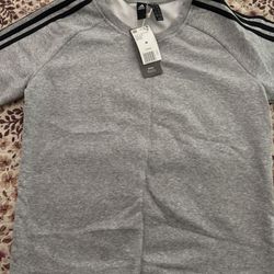 adidas Women's Medium Cotton Fleece 3-Stripes Crew Sweatshirt  