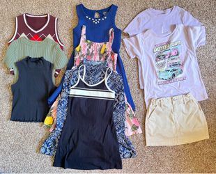LIKE NEW GIRLS SUMMER BUNDLE Dresses, Shorts, Tank Tops, Skirt SIZE MEDIUM 8