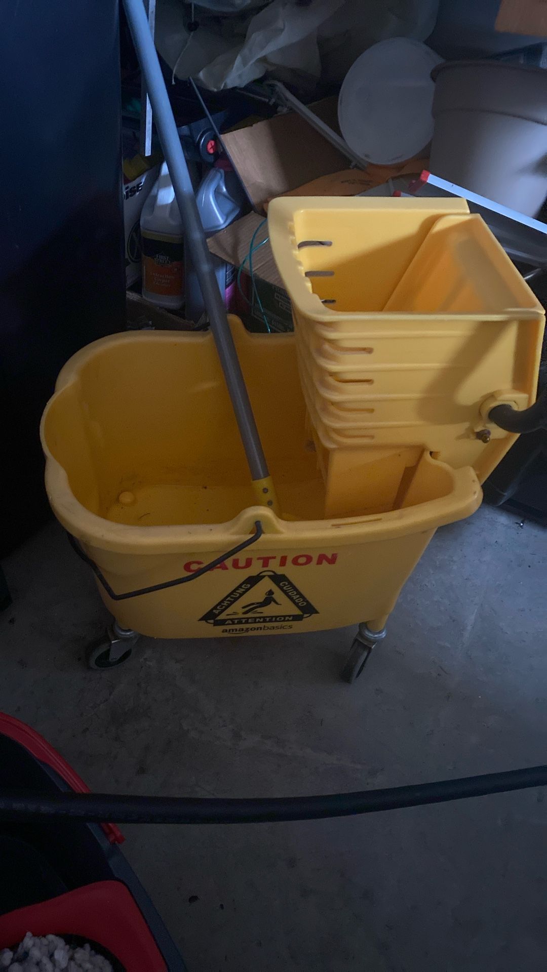 Janitorial Bucket With Wringer & Mop $25