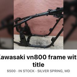 Kawasaki Vn800 Frame With Title 