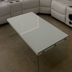 Glass & HIGH GLOSS WHITE coffee Table