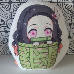 Nezuko Kamado Demon Slayer Plush Throw Pillow, Printed Anime Cushion