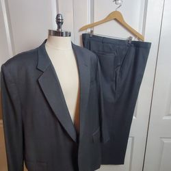 Dormeuil Amadeus 50R - 52R Grey Super 100s Wool Mens Jacket Pants Suit Custom