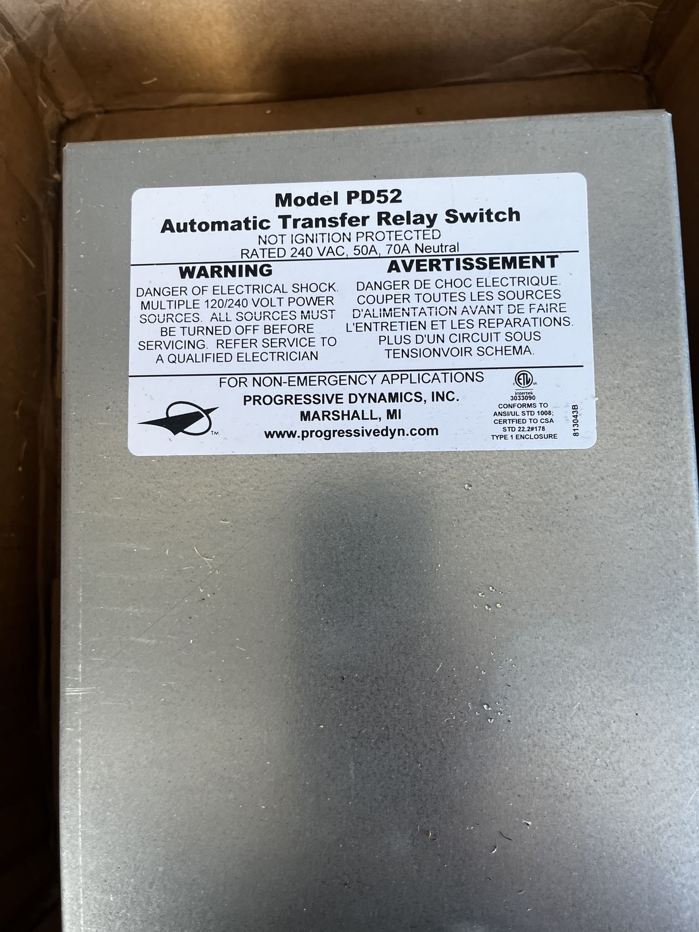 PD52 Auto Transfer Relay Switch