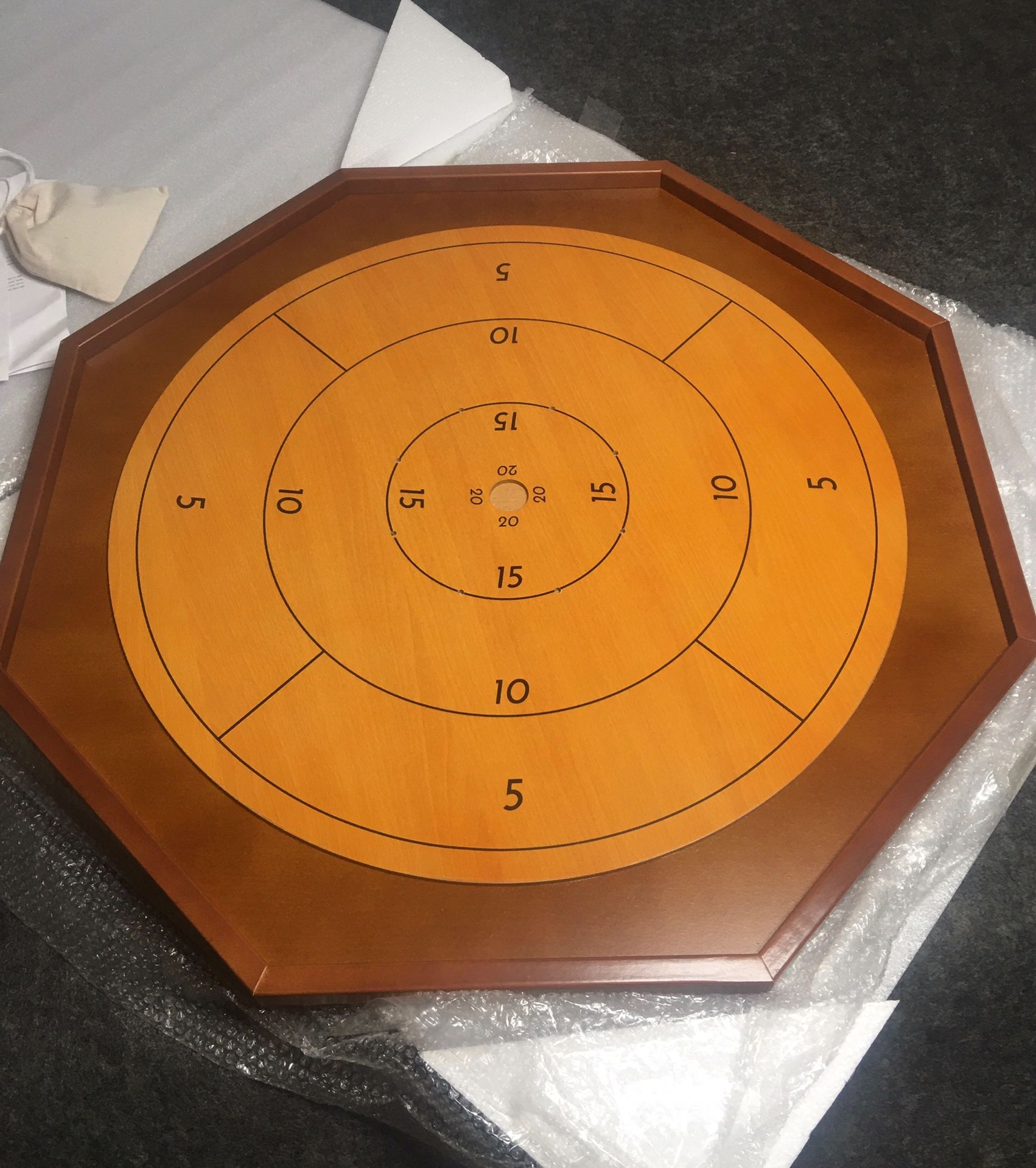 Tabletop Crokinole Wooden Board Game 30” Checkers
