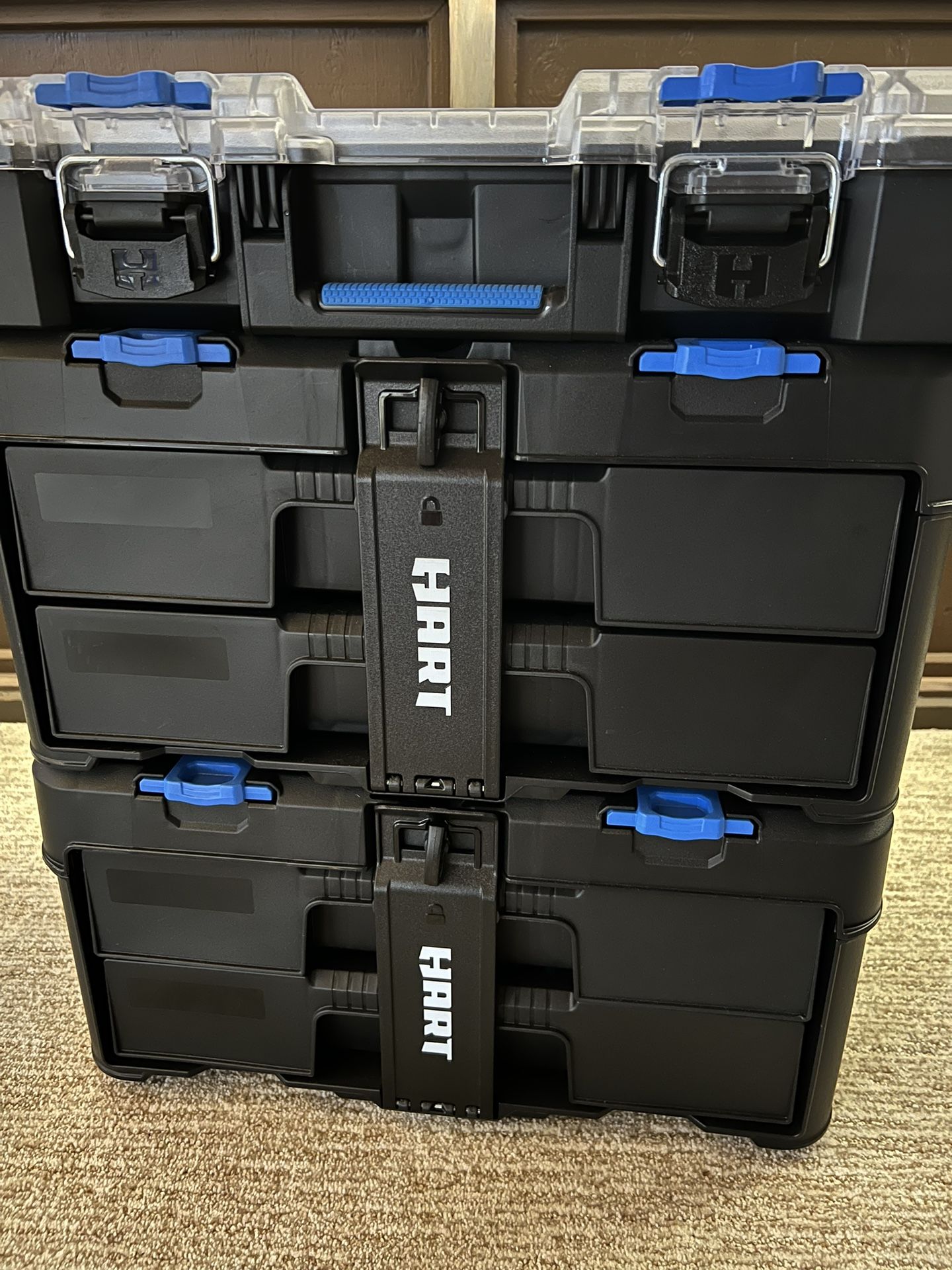 Hart Stack System Drawers 2x And Tool Box Clear Lid.