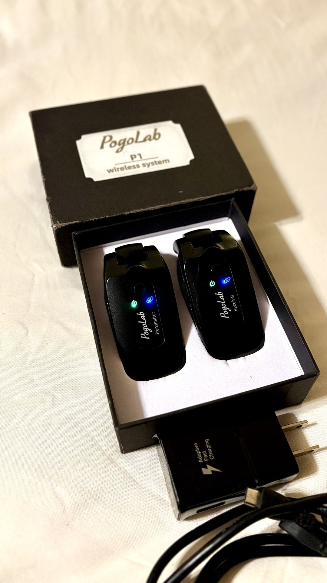 Pogolab Wireless 2.4GHz 4-Channel Instrument Transmitter/Receiver Audio System 