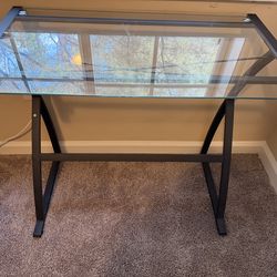 Tempered Glass Top Small Desk/Table