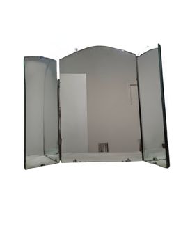 Vintage Tri Fold Tabletop Mirror 18" Tall