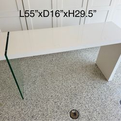 White Console Table Modern Rectangle Accent Table 