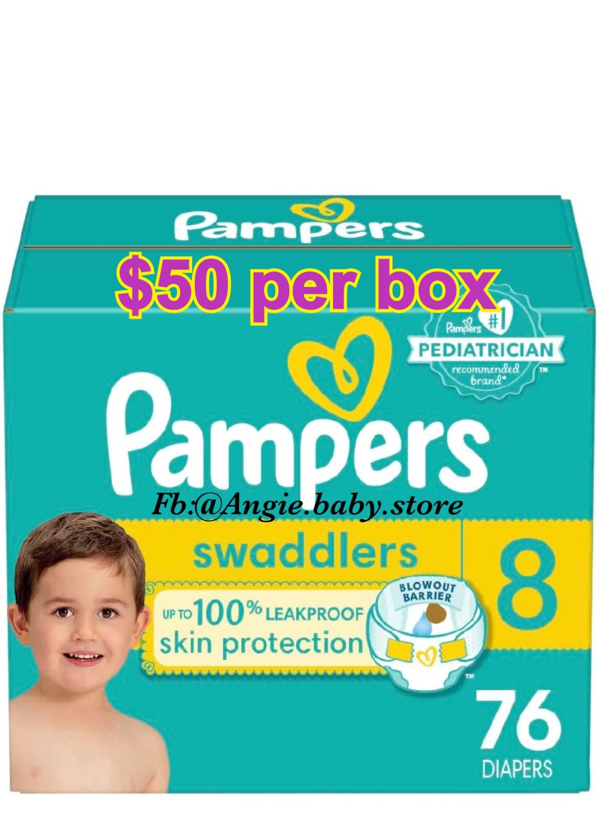 Pampers Swaddlers Size 8 Jumbo Box 