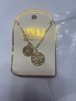 Los Angeles Dodgers LUV AJ Double Coin Logo Necklace