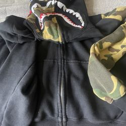 Bape camo cheap sleeve hoodie
