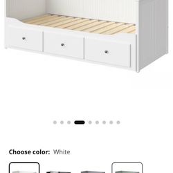 IKEA Daybed frame with 3 drawers, white, Twin
