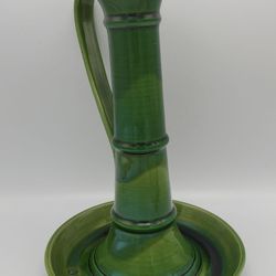 Green Pitcher w/ Attached Basin Vase