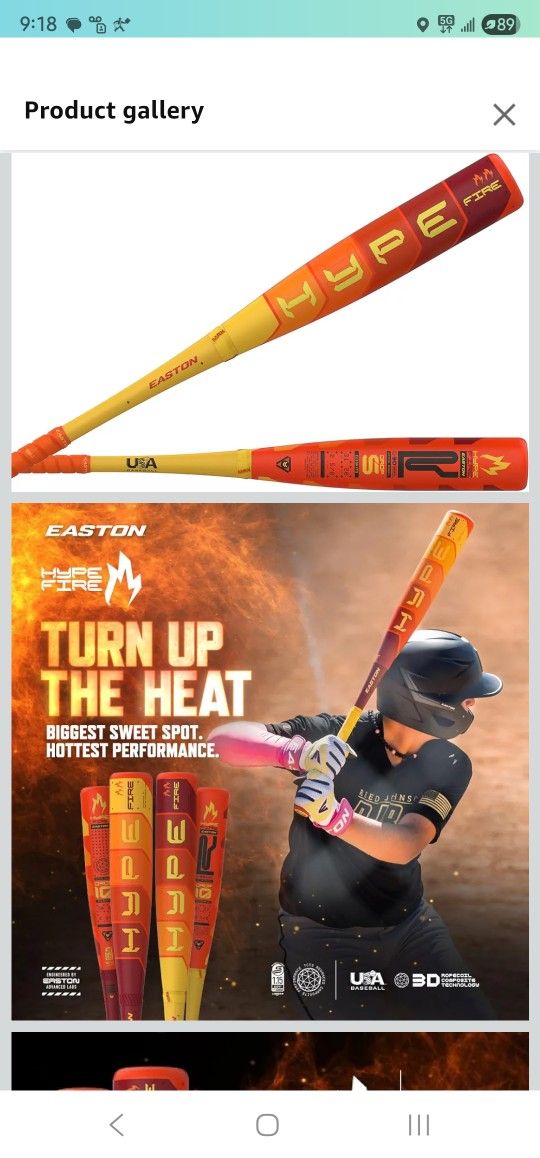 Easton | 2025 | Hype FIRE Baseball Bat | USA