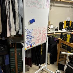 White Board On Wheels - Adjustable Height 