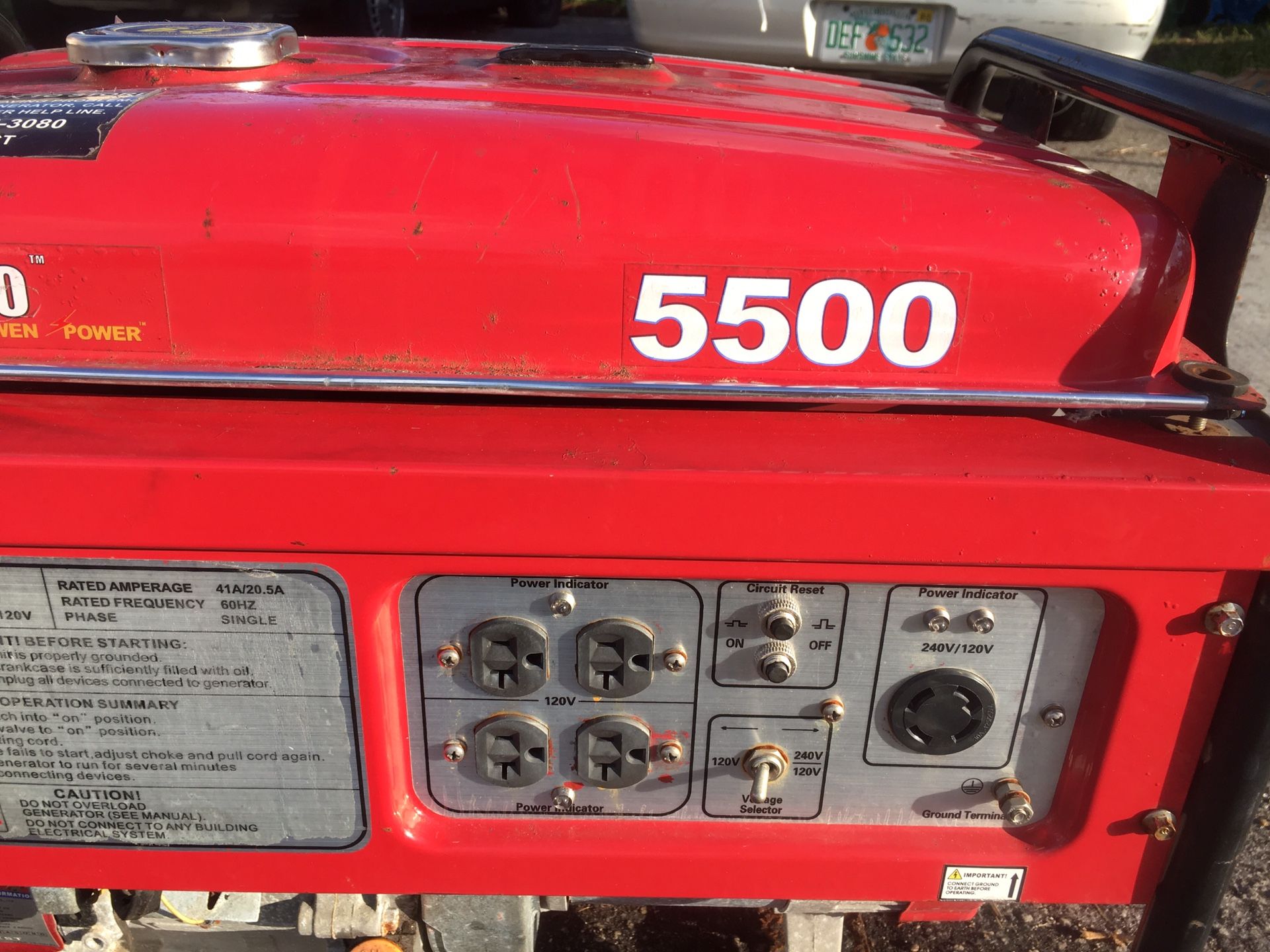 AMAZING GENERATOR 5500 WATTS [Brand WEN Power Pro] 300 FIRM/NO OFFERS