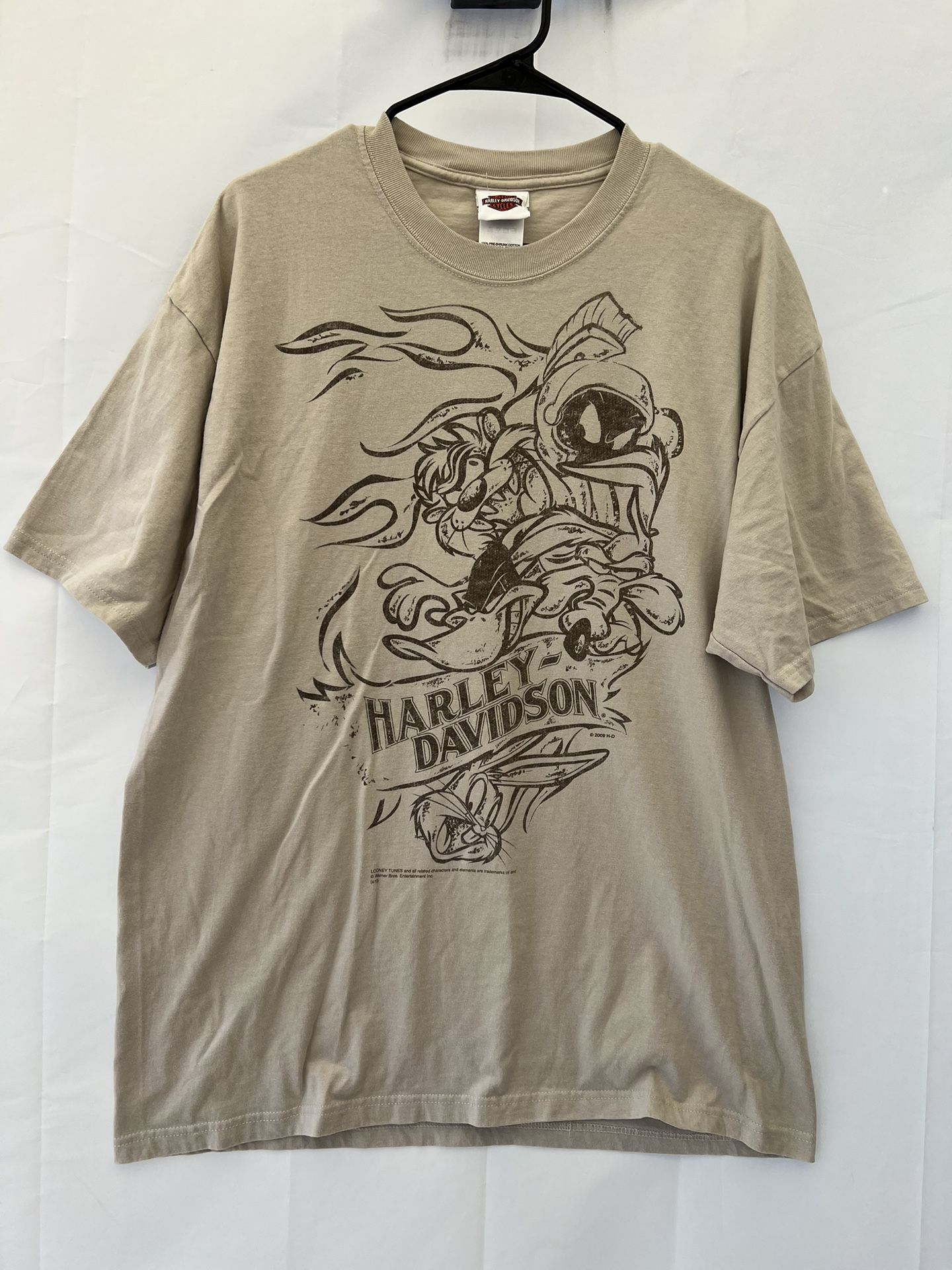 Harley Davidson Motorcycles Looney Tunes Bugs Bunny Taz Marvin The Martin T-shirt Tee XL