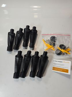 4.5" Matte Black Door Stoppers (8 Pack) - Heavy Duty Industrial Spring Stops
