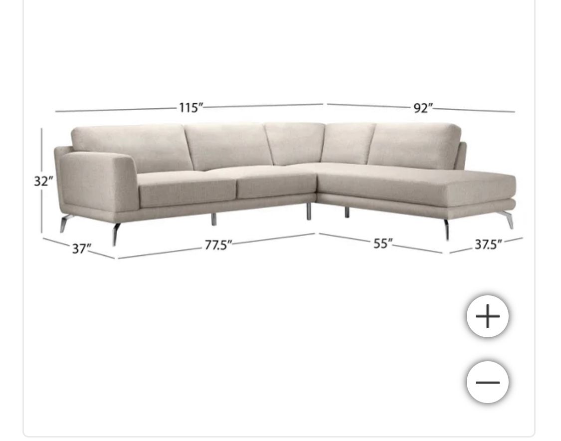 Kyler Fabric Chaise Sectional