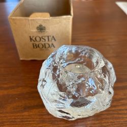 Ann Wolff Snowball 2.7559” Crystal Tabletop Voltive Holder By Kosta Boda 