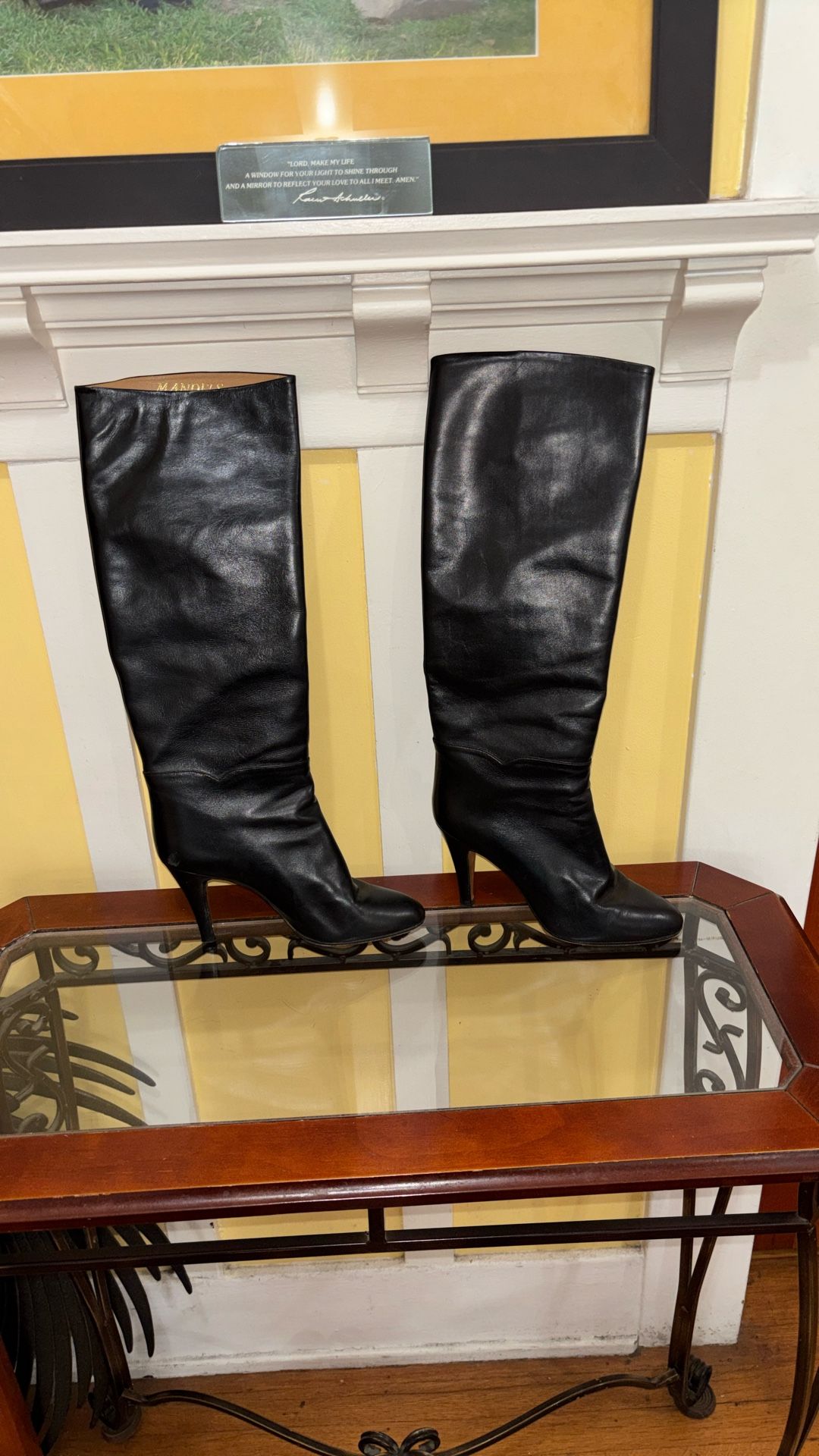 Size 9 Charles Jourdan Tall Black Leather Boots