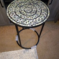 Mirrored Glass Top Side Table