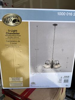 Five Light Chandelier, Bronze Finish