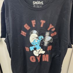 NWT Heftys Gym Smurf Tshirt Mens 2XL