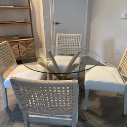 Chairs And Glass Table Set 