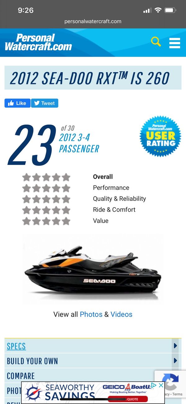 2012 seafood rxp jetskis