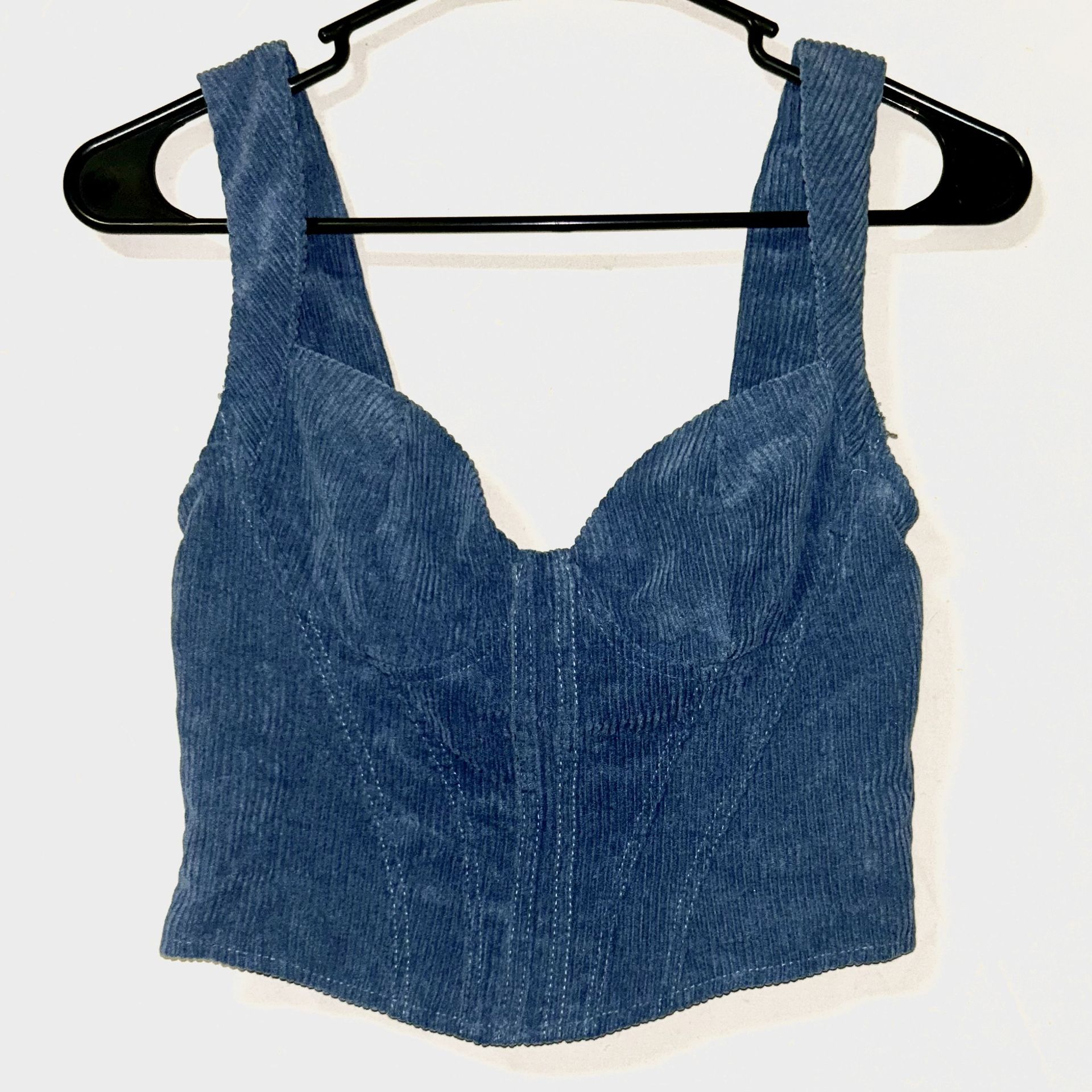 SHEIN | Blue Corduroy Crop Top