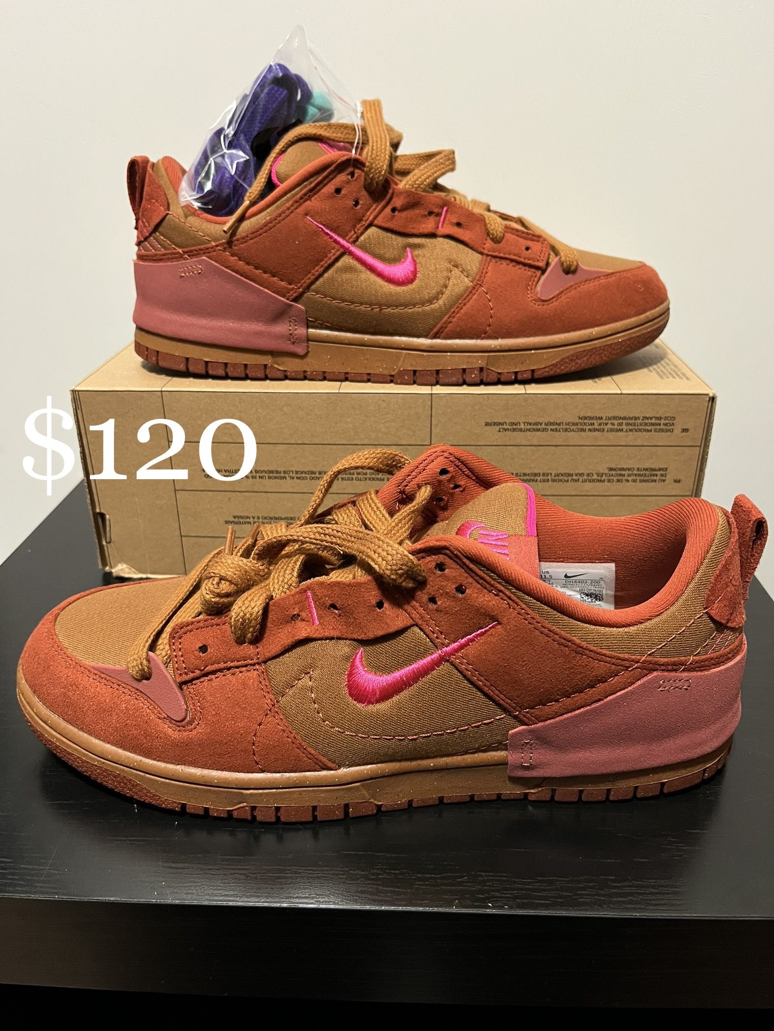 Nike Women's Size 11.5 Dunk Low Disrupt 2 Desert Bronze DH4402-200 Men's 10