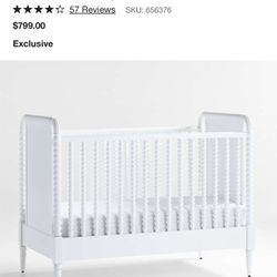 White Wood Baby Crib 