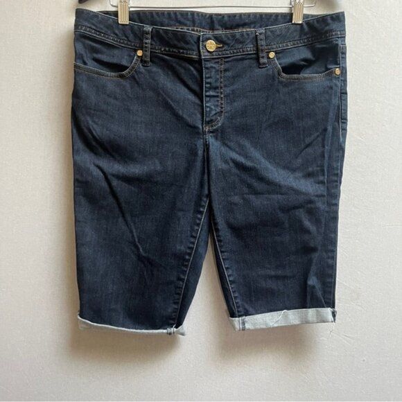 Tory Burch Bermuda Denim Cuffed Shorts Sz 32