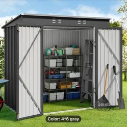 $220 firm!!! 6’x4’ Metal Storage Shed NO base, in box, prices are firm!!! NO HOLDS!!!