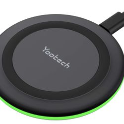 Yootech Wireless Charger,10W Max Fast Wireless Charging Pad Compatible with iPhone 15/15 Plus/15 Pro Max/14/13/SE 2022/12/11/X/8,Samsung Galaxy S22/S2