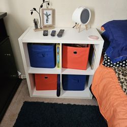 Bookcase With Fabric Storage Cubes
