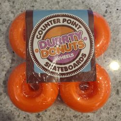 NEW Counterpoint Skateboards Durrty Donuts Logo Wheels 52mm Orange Set of 4