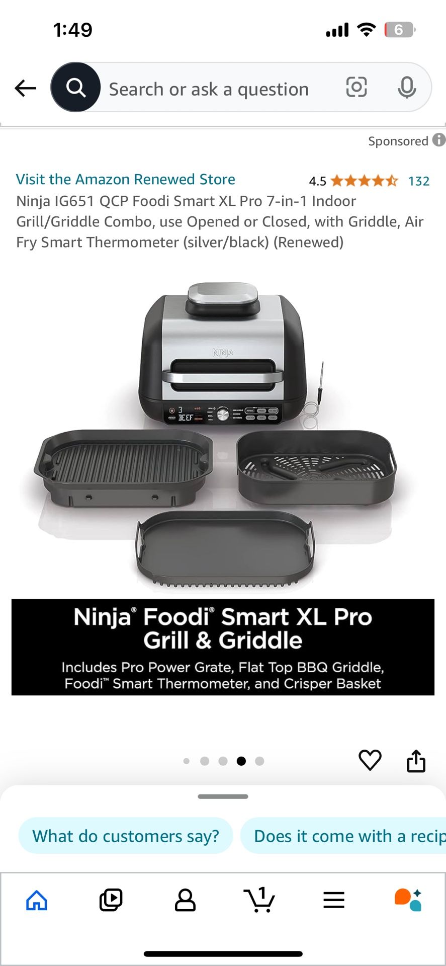Ninja Foodi Smart XL Grill And Griddle