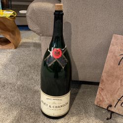 Huge champagne bottle empty