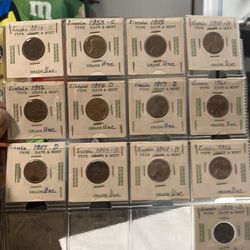 13 uncirculated Lincoln Wheat cent