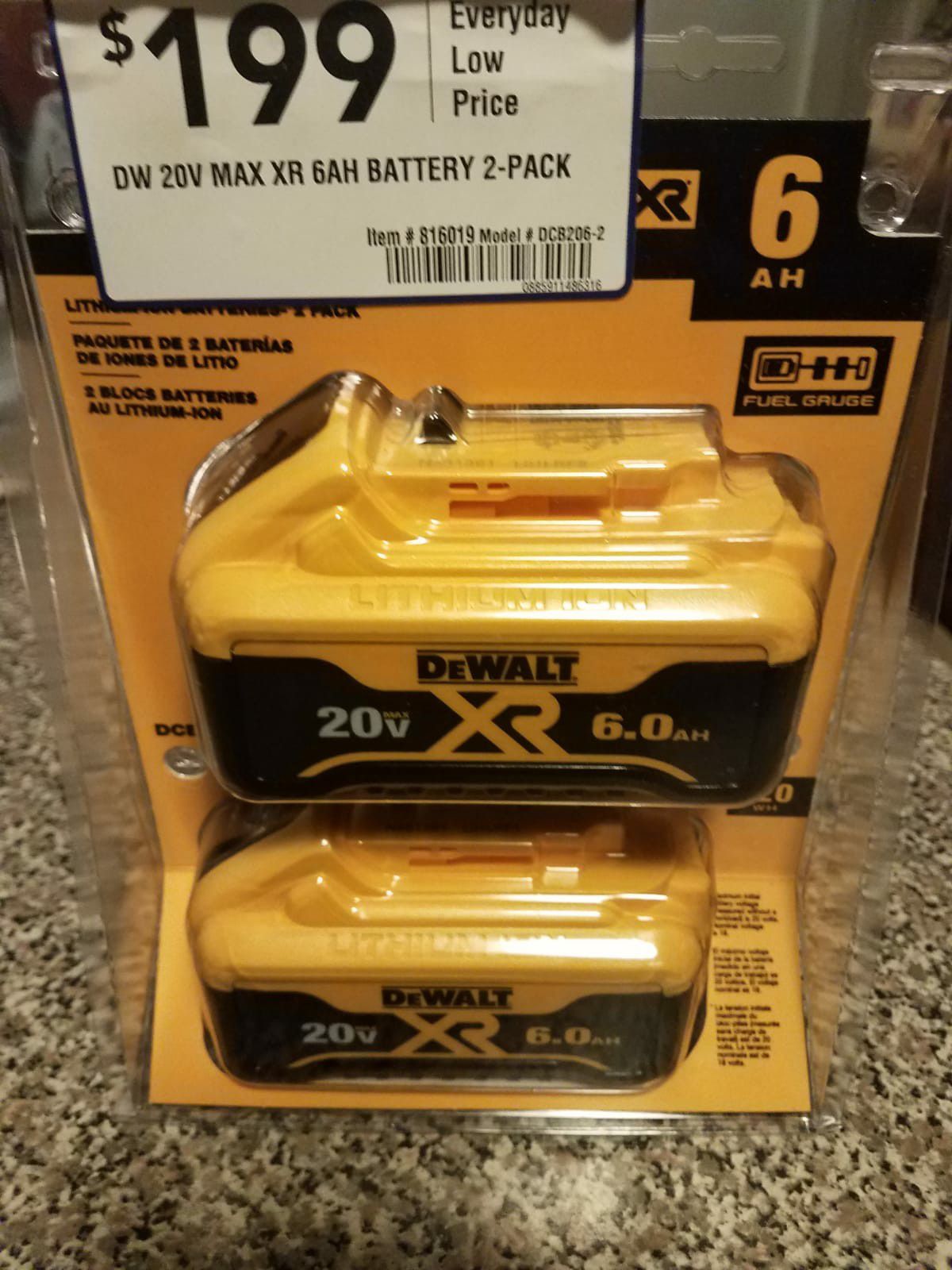 2 Dewalt baterias 6.0ah xr 20v pack