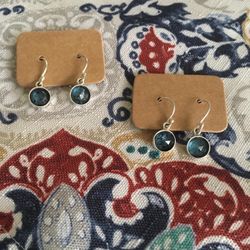 Teal Moss Kyanite Earrings 