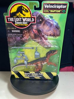 Jurassic Park The Lost World Site B Velociraptor Raptor w/ Capture gear